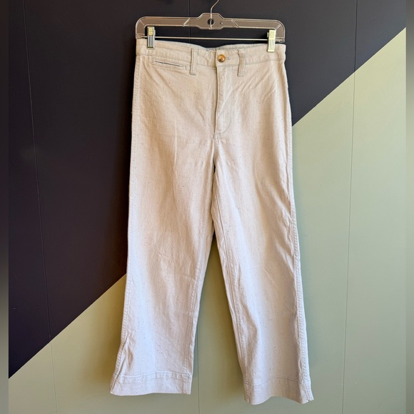Madewell Pants - Madewell Emmett Cropped Wide Leg Pants, Light Blue Speckled Canvas, Sz 25, VGUC